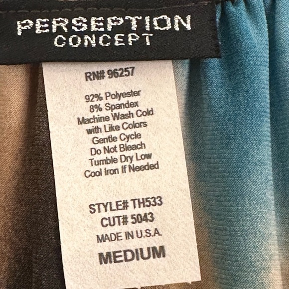 Blue and Brown Tie-Dye Flowy Blouse - Picture 3 of 3